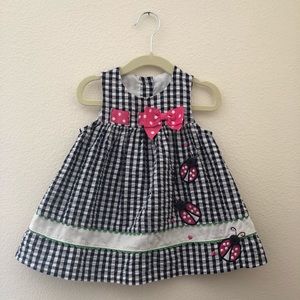 Gingham ladybug dress